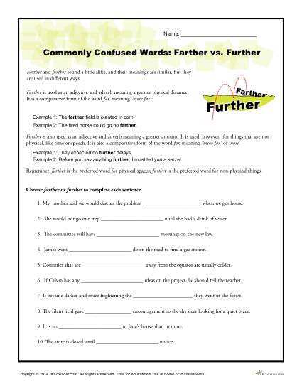 far farther farthest worksheet