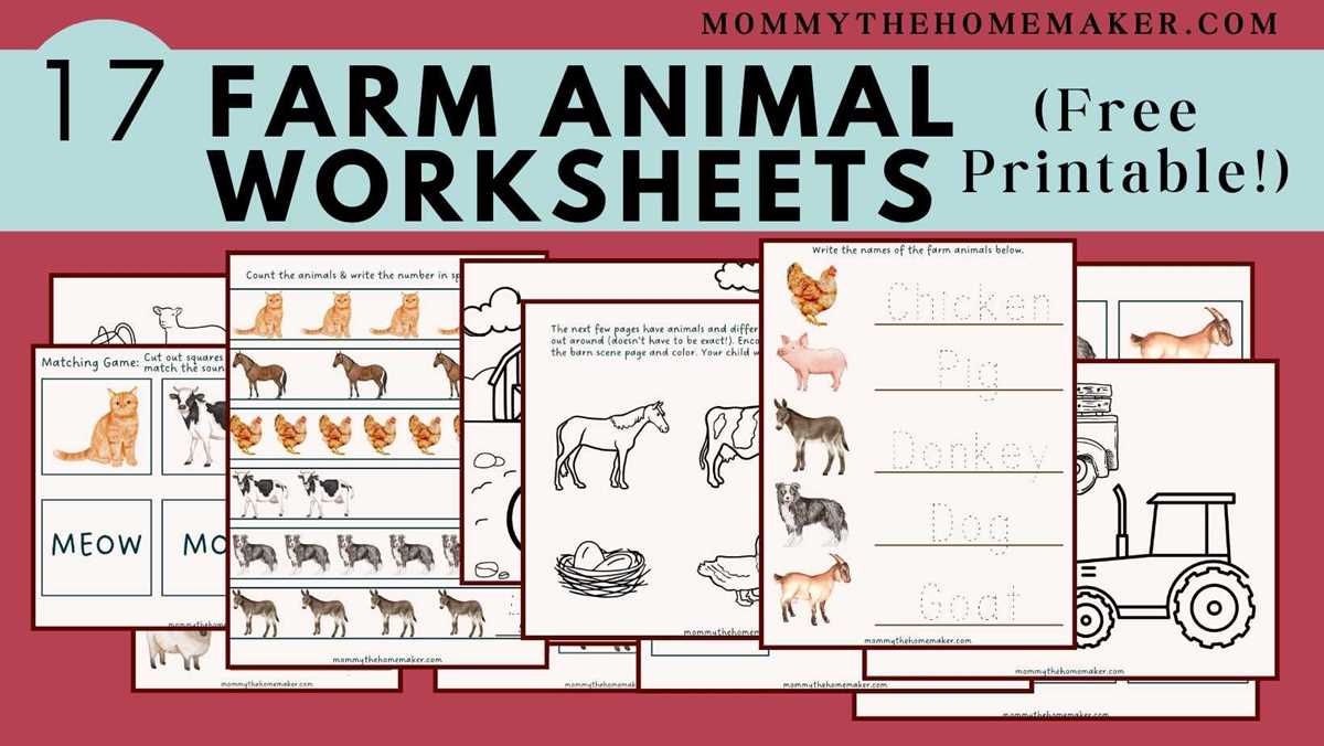 farm animals worksheets for preschool