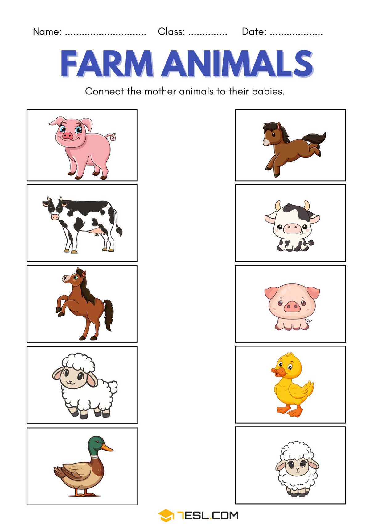 farm animals worksheets preschool
