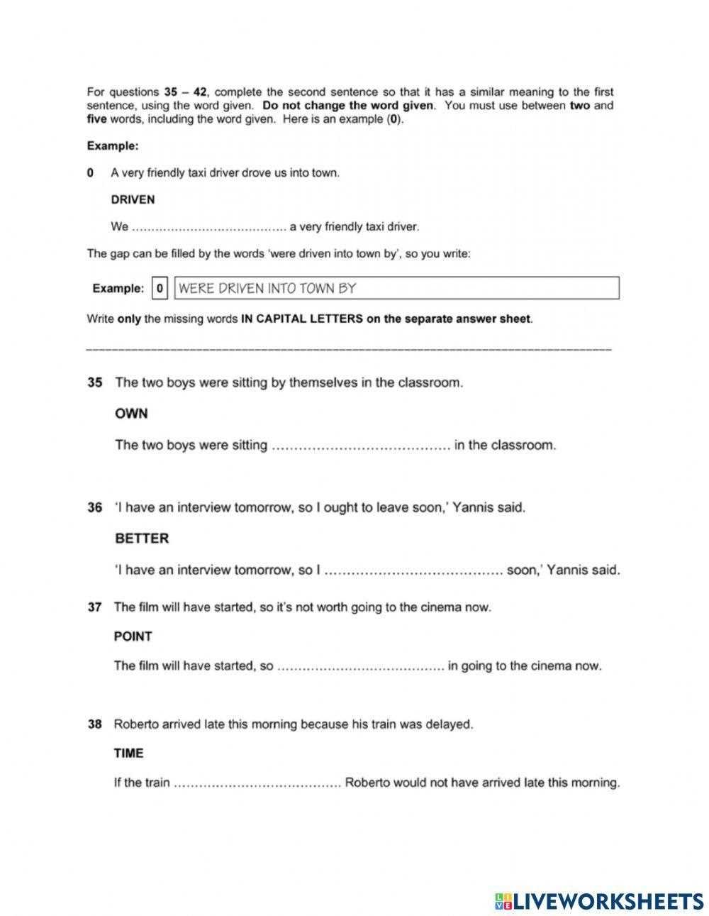 fce worksheets