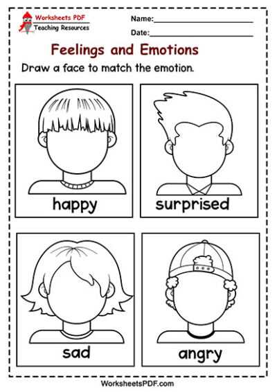 feeling and emotions worksheets