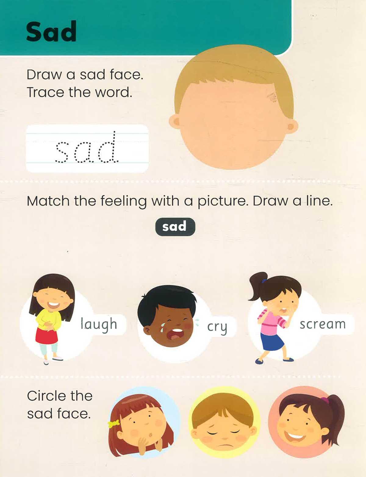 feelings trace and match worksheet
