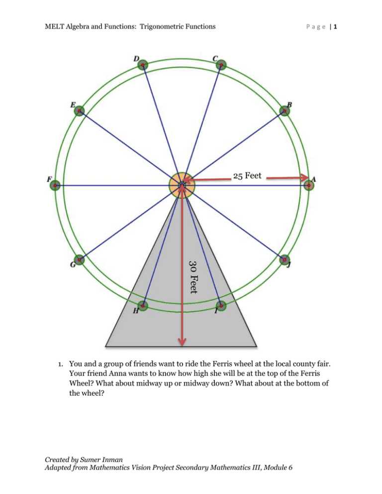 ferris wheel trig worksheet