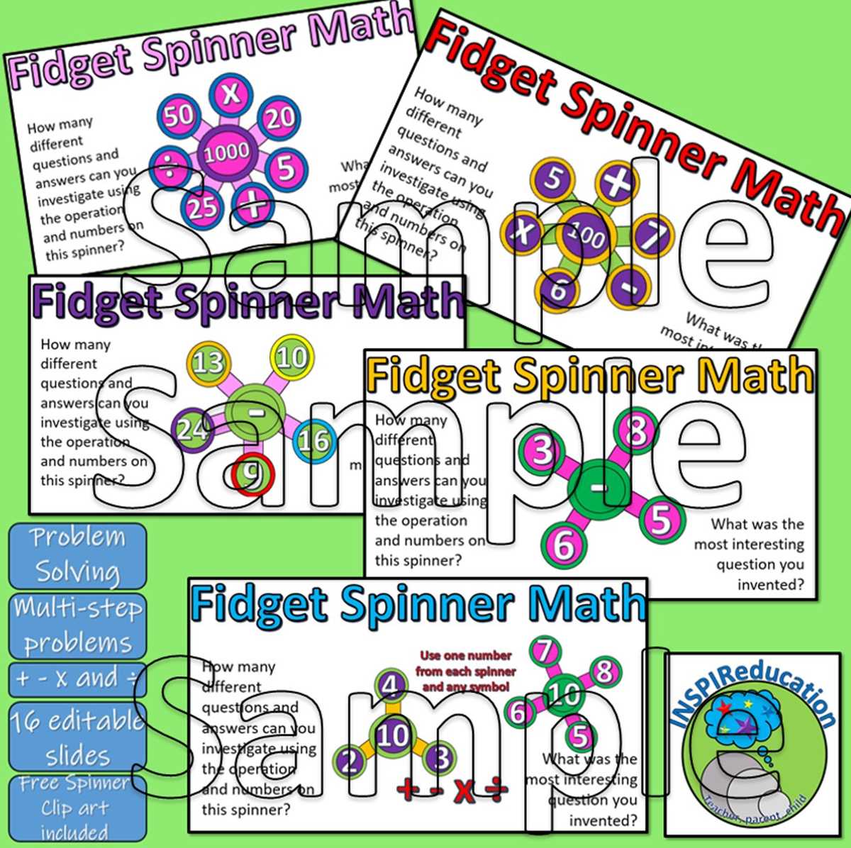 fidget spinner math worksheet