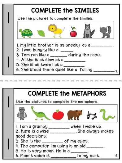 figurative language 5th grade worksheets