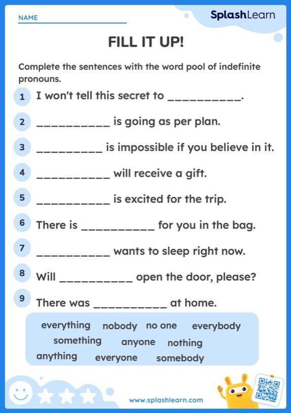 fill in the correct pronoun worksheet