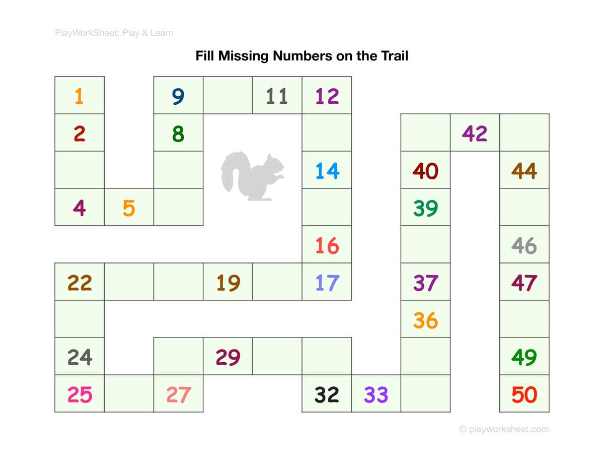 fill in the missing numbers 1 50 worksheet