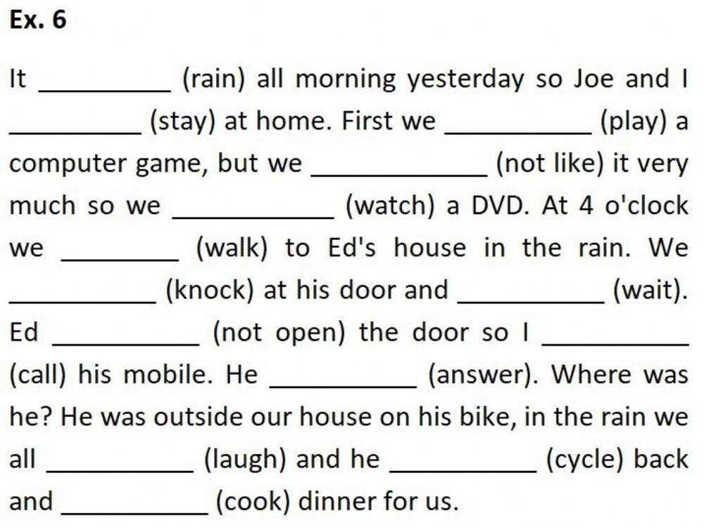 fill in verbs worksheet