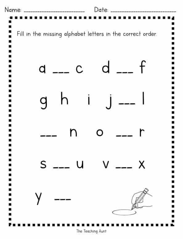 fill the missing letters worksheet