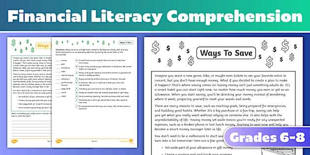 financial literacy getting started worksheet