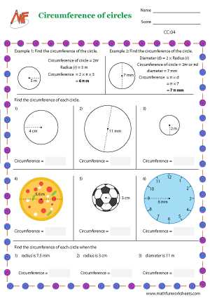 find circumference worksheet
