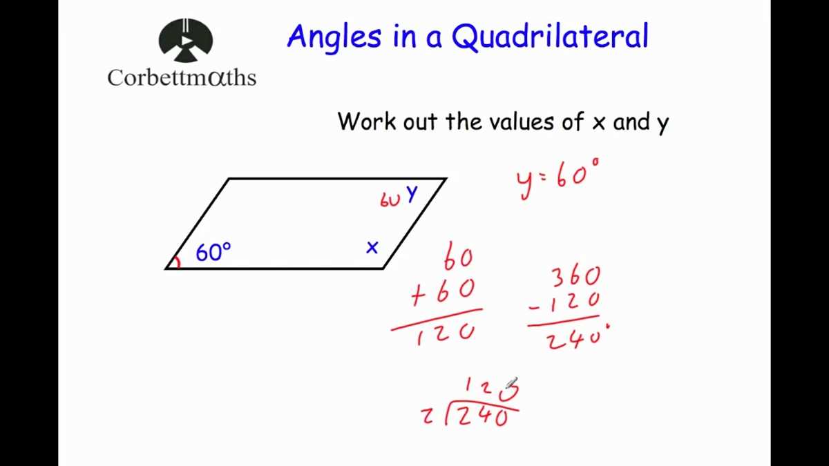 find missing angles in quadrilaterals worksheet