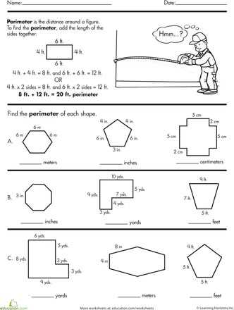 find missing side perimeter worksheet