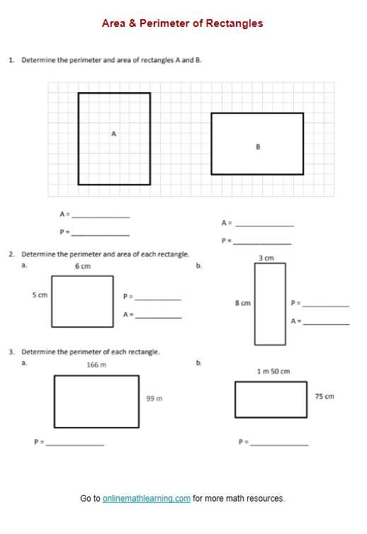 find the area of a rectangle worksheet grade 3