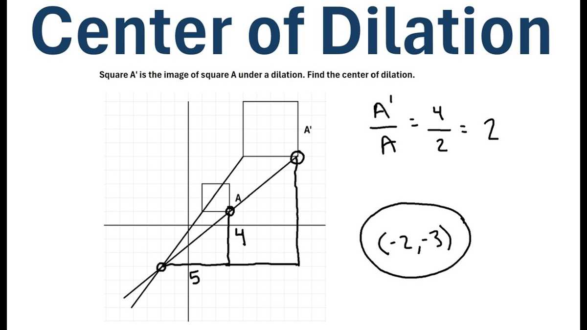 find the center of dilation worksheet