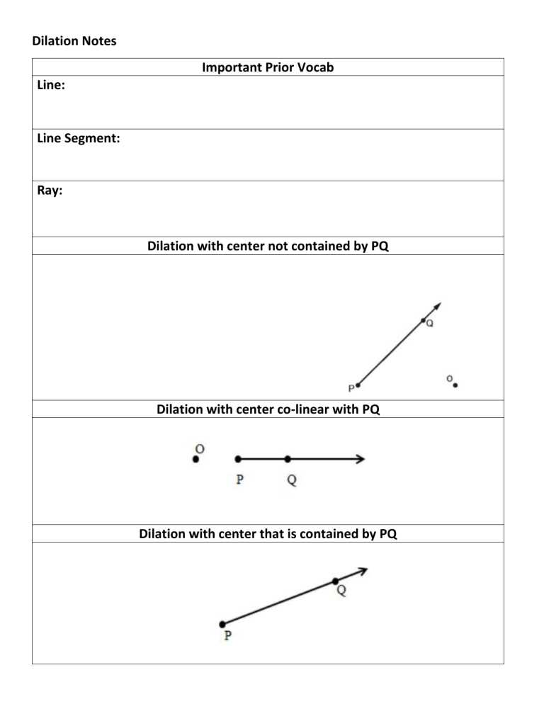 find the center of dilation worksheet