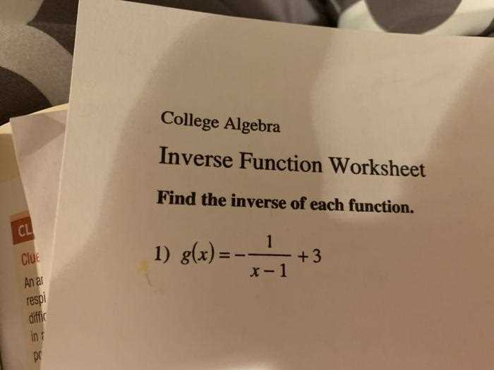 find the inverse worksheet