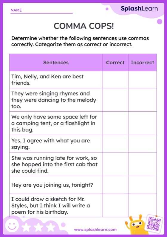 find the punctuation errors worksheets