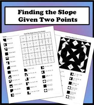 find the slope between two points worksheet
