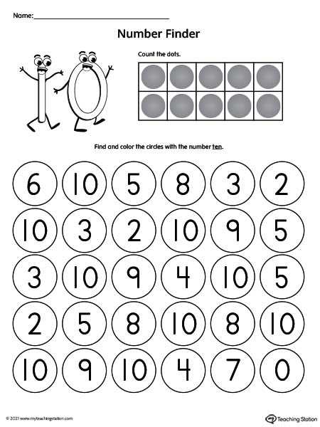 finding 10 of a number worksheet