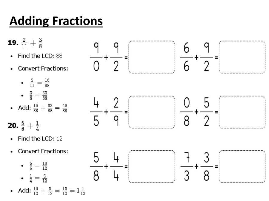 finding lcd worksheet