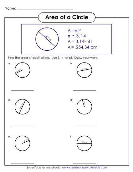 finding radius and diameter of a circle worksheet