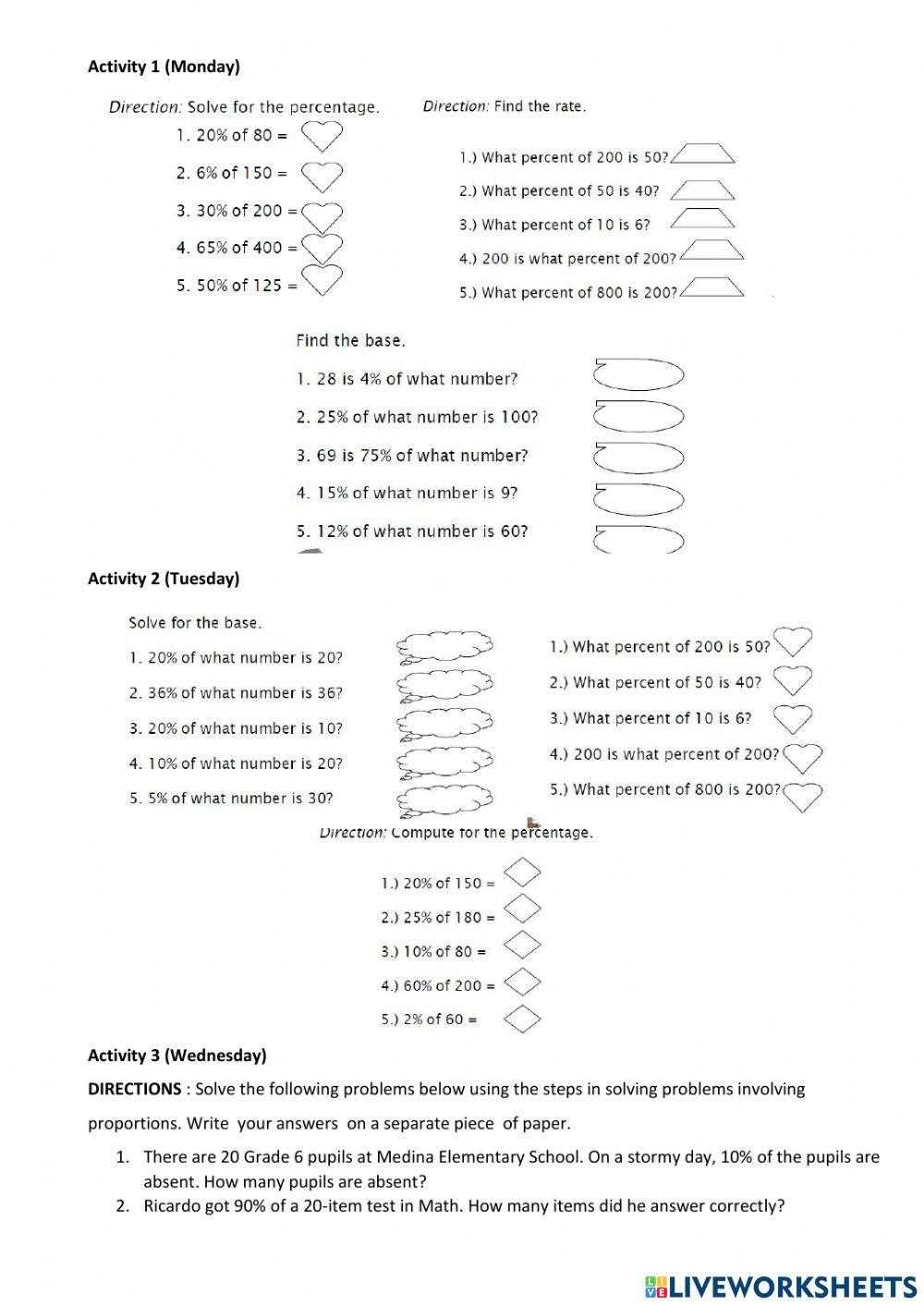 finding the base worksheets