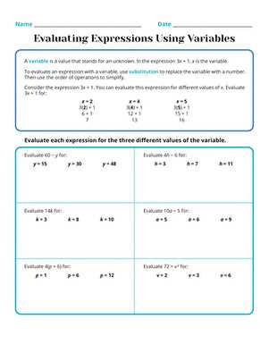 finding the independent and dependent variables worksheet