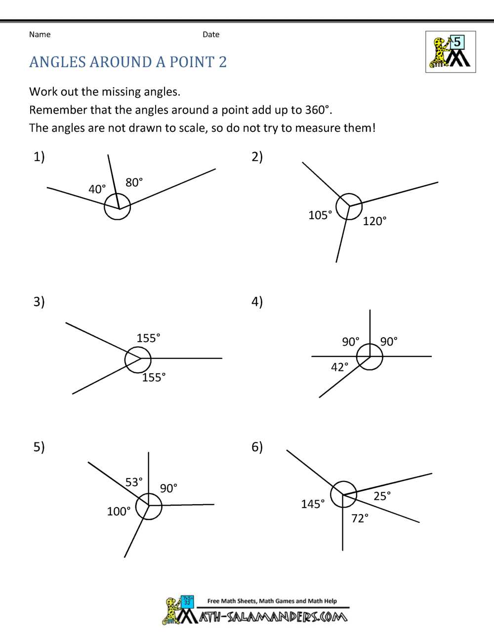 finding the missing angles worksheet
