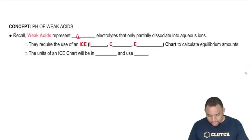finding the ph of weak acids worksheet