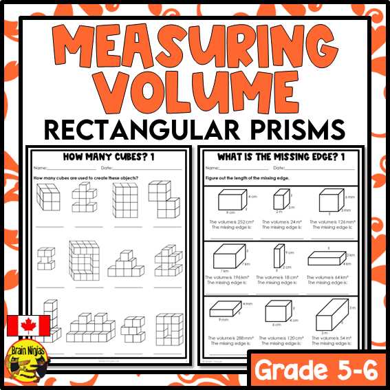 finding volume of rectangular prisms worksheet
