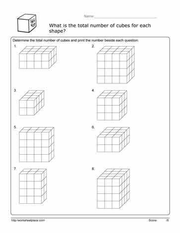 finding volume using unit cubes worksheet