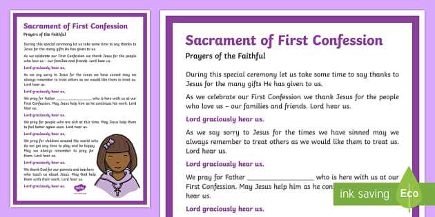 first confession worksheet