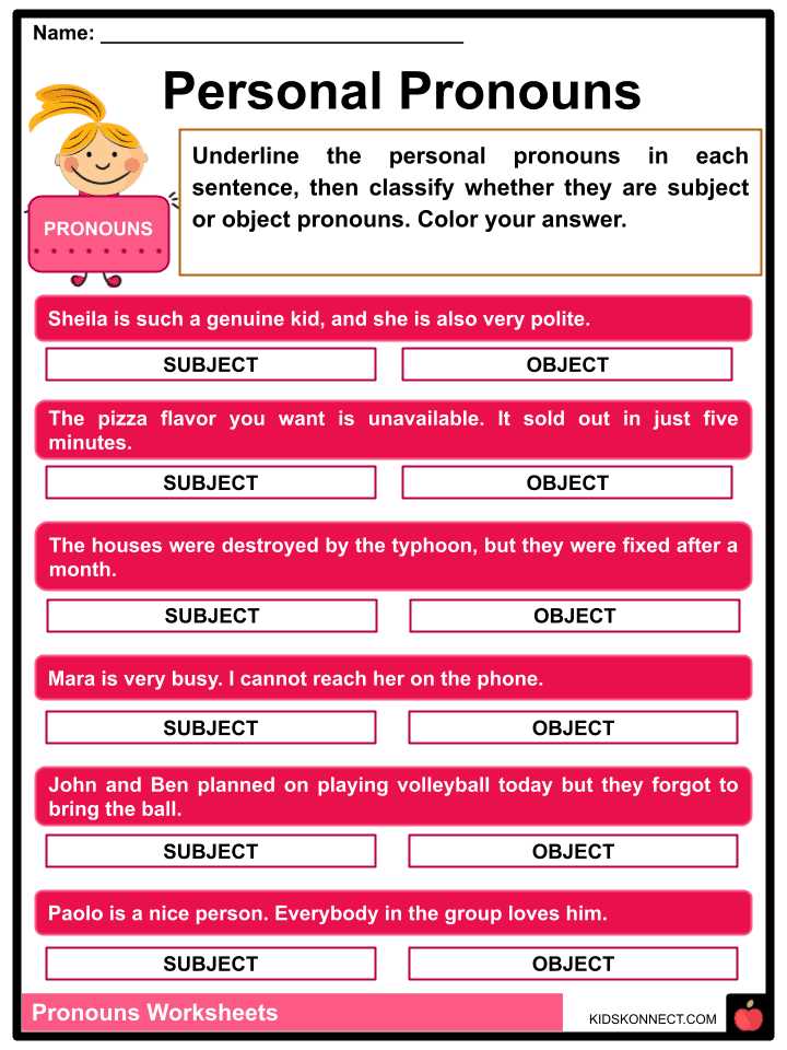 first second and third person pronouns worksheets