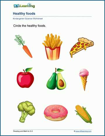 five basic food groups worksheets