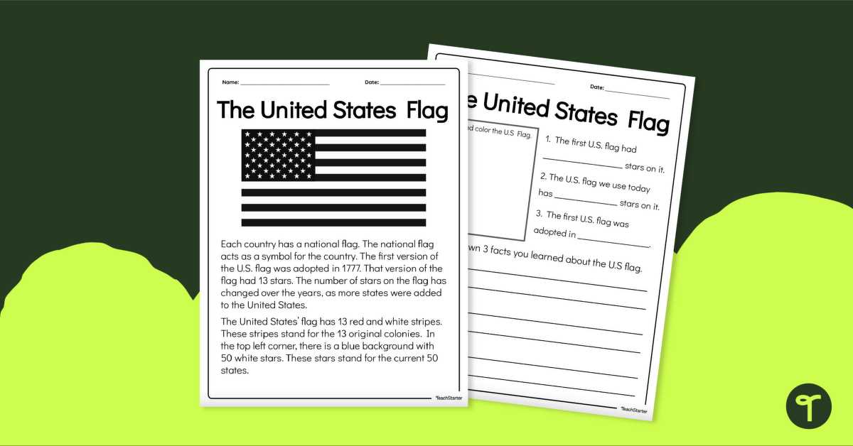 flag day comprehension worksheets