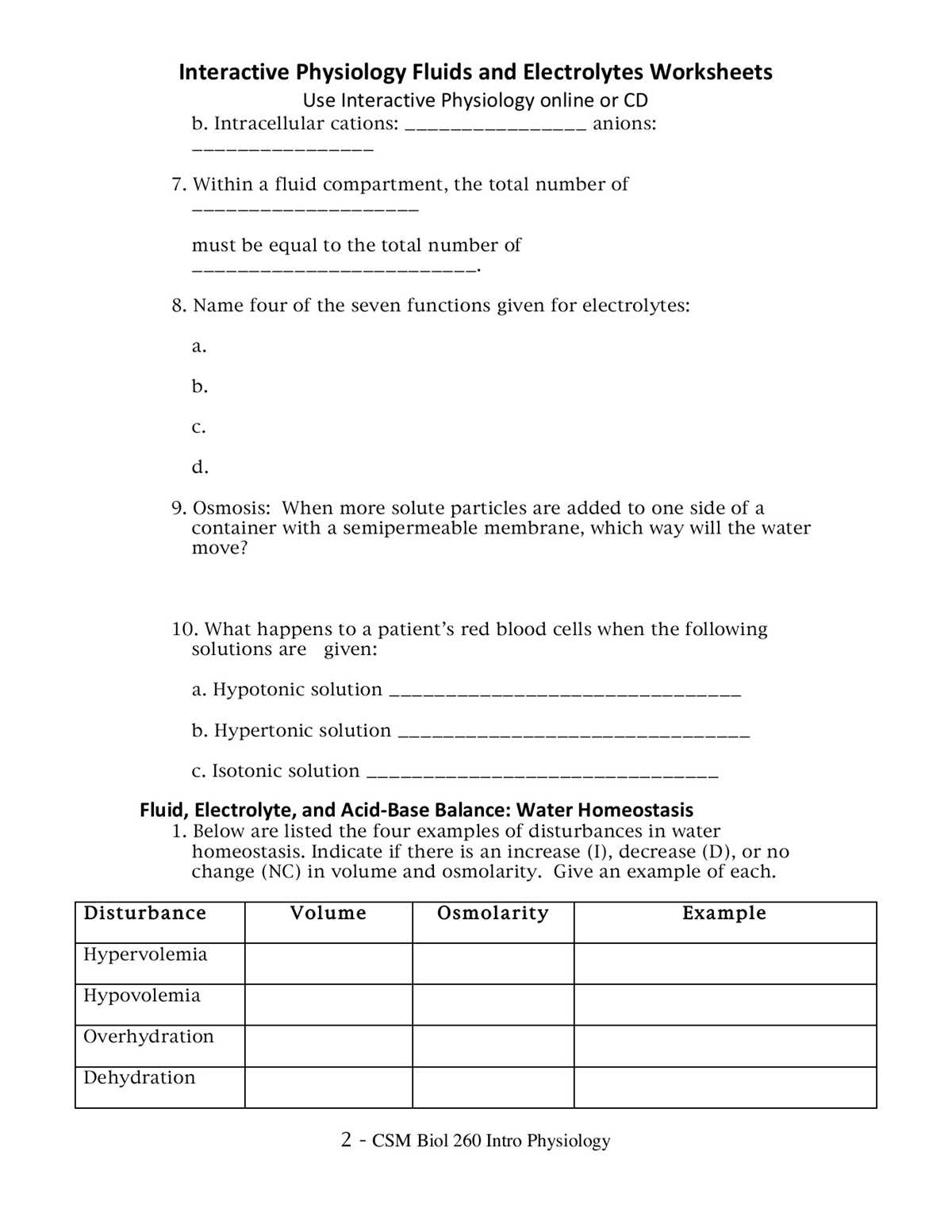 fluid and electrolyte worksheet