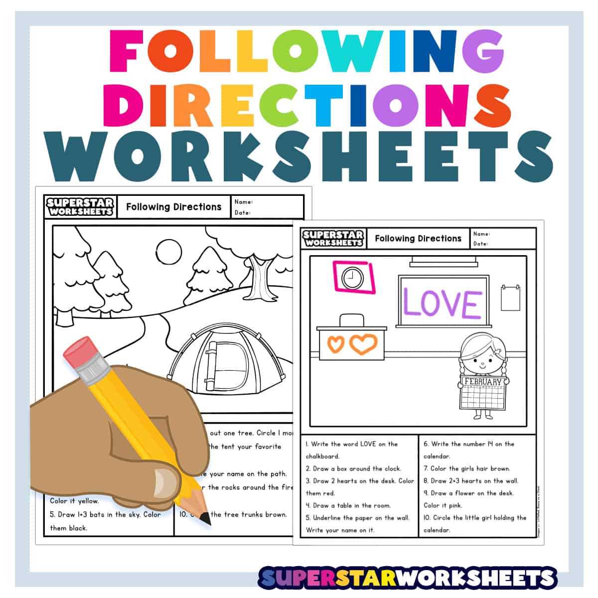 follow the instructions worksheet