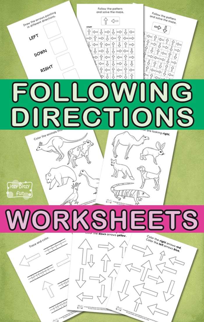 following directions worksheets free