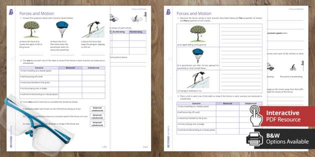 forces worksheets