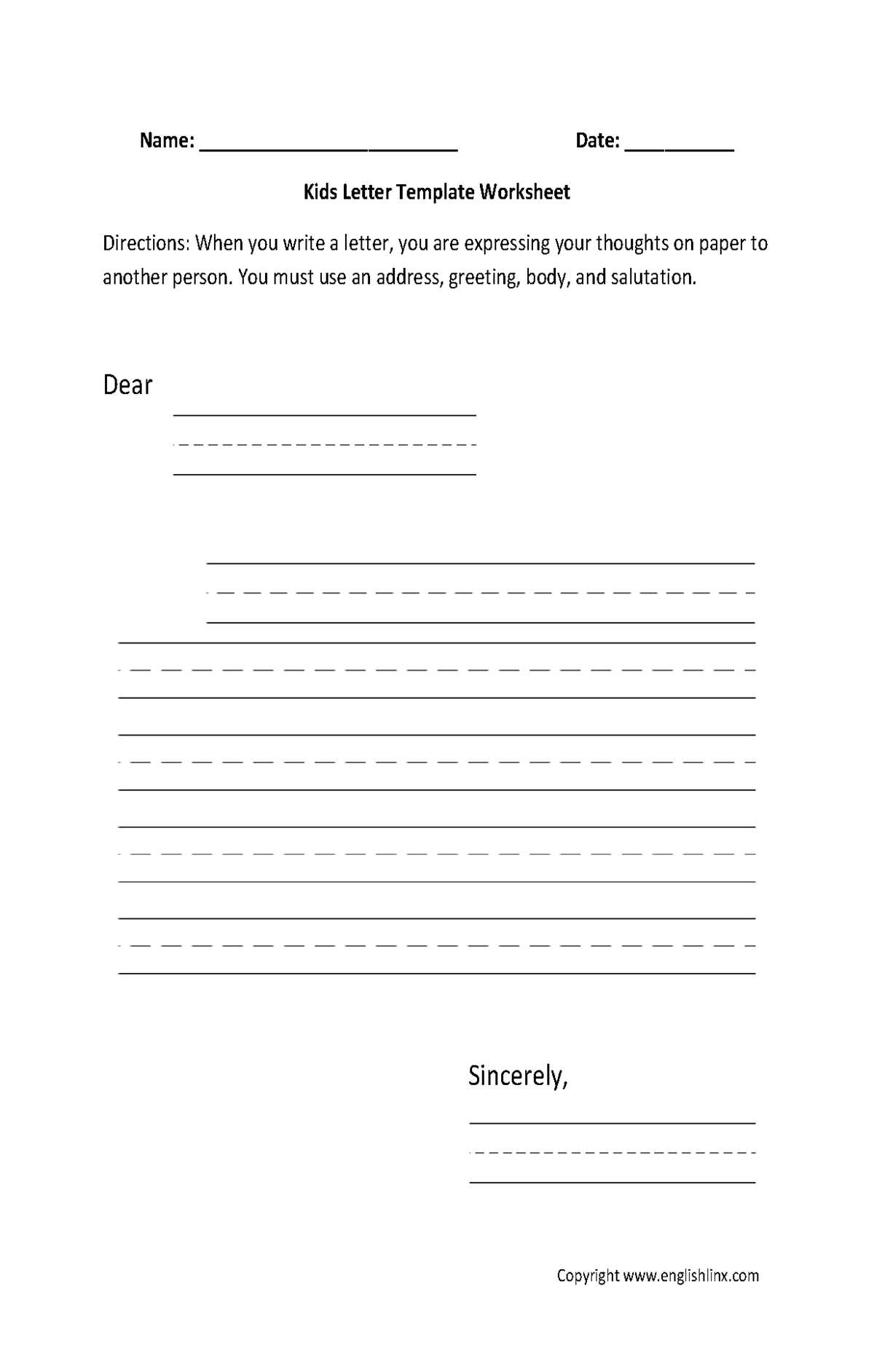 formal and informal letter writing worksheets