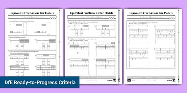 fraction bars worksheet