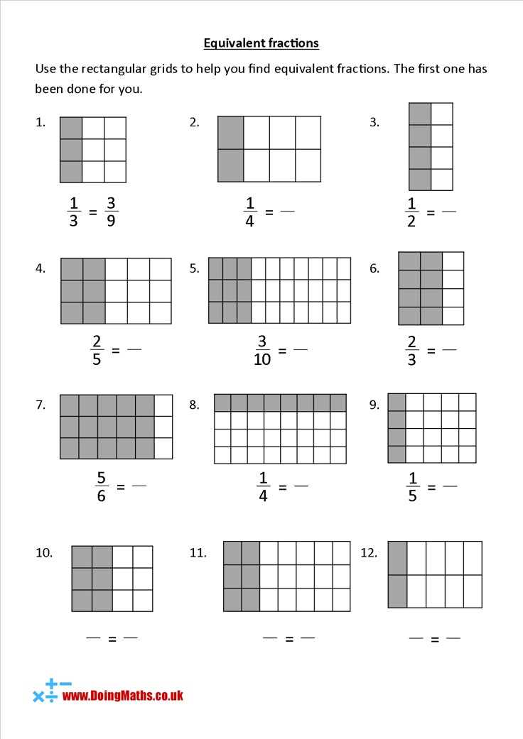 fraction equivalence worksheet