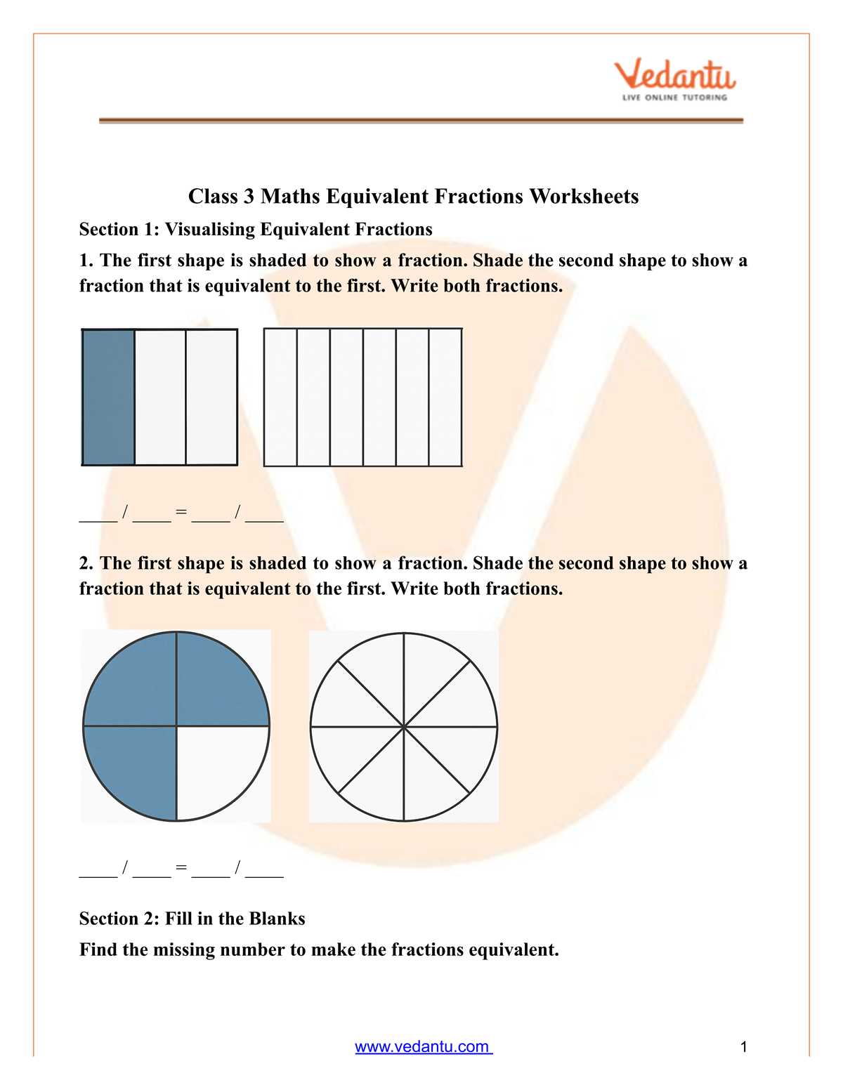 fraction equivalence worksheet