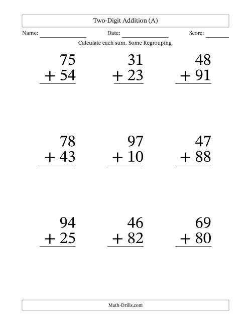 free addition with regrouping worksheets