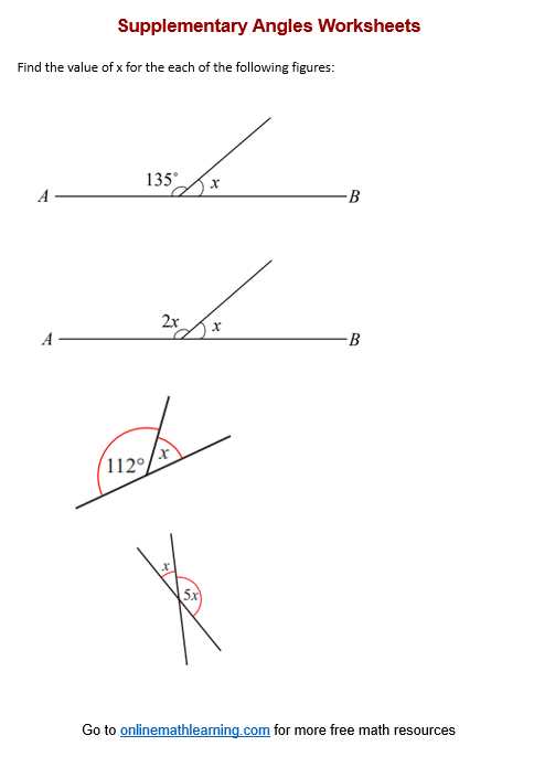free angles worksheets