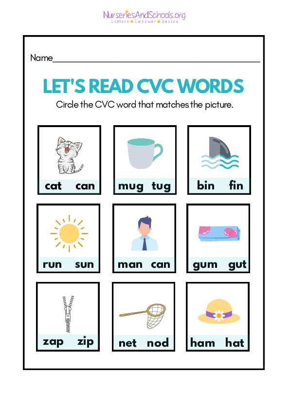 free cvc words worksheets