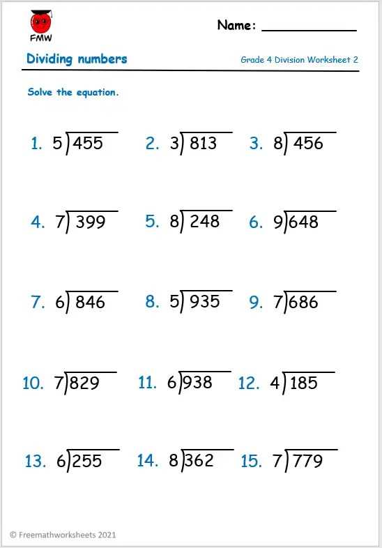 free division worksheets grade 3