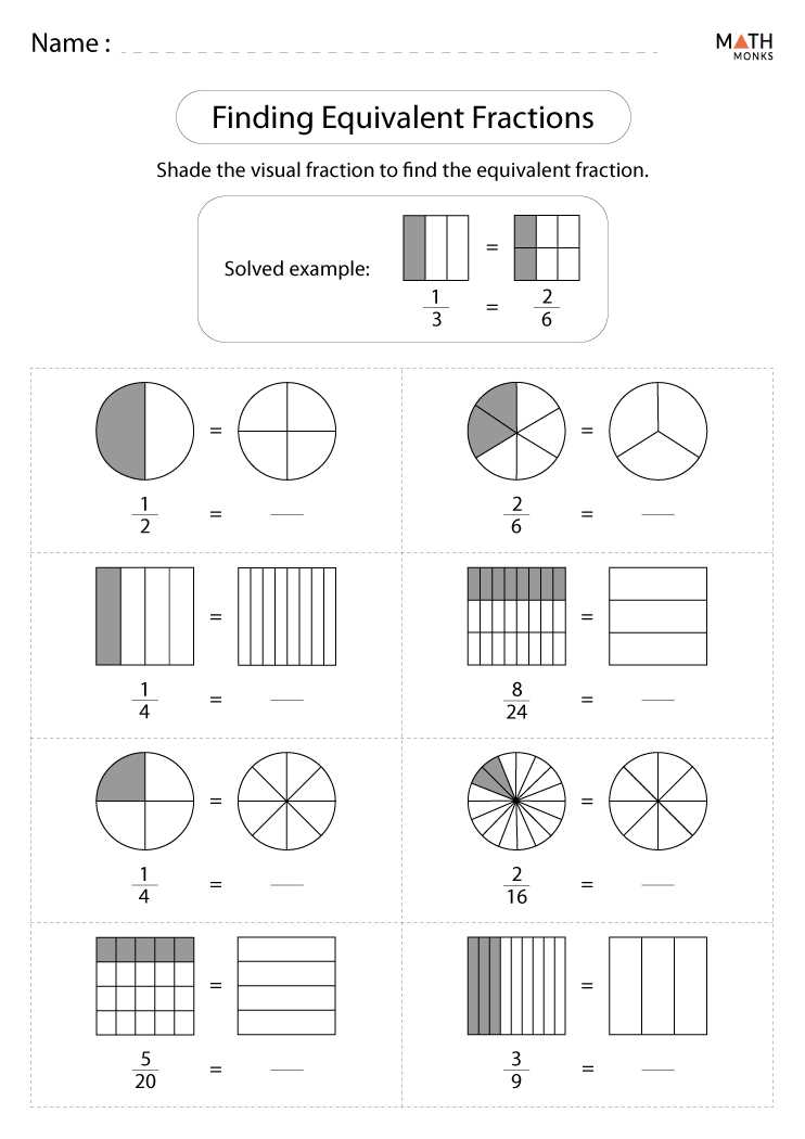 free equivalent fractions worksheets