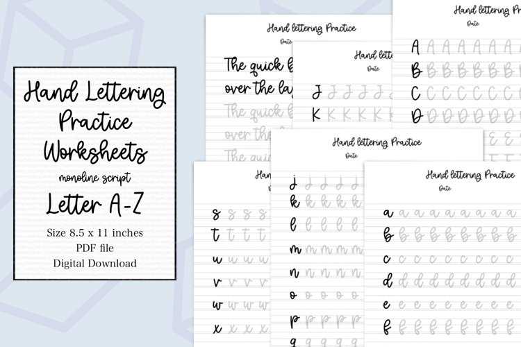 free hand lettering practice worksheets